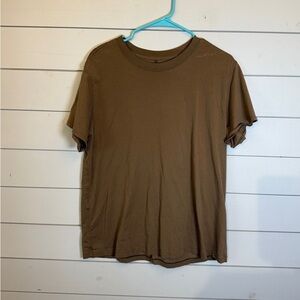 Casual Brown Short Sleeve Tee